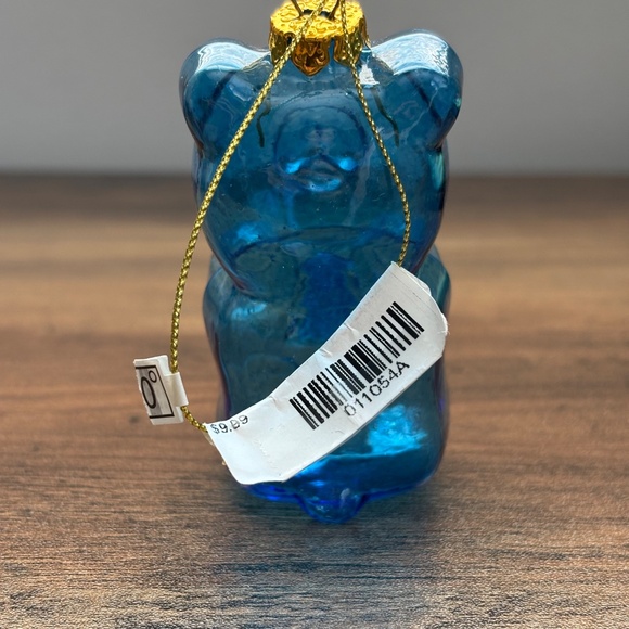 Blue Glass GUMMY BEAR Candy Christmas Tree Belly Hanging Holiday Ornament Decor - Picture 5 of 9